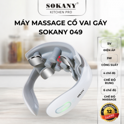 Máy massage cổ vai gáy xung điện 8d Sokany 049 5 đầu rung máy mát xa cổ vai công thái học