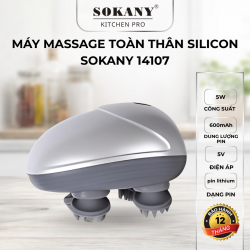 Máy massage đầu Sokany 14107 5W máy massage cầm tay mini đa năng 4 chân silicon xoay 360°