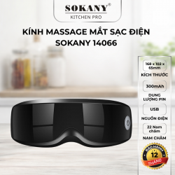Máy massage mắt thông minh Sokany 14066 kính massage mắt sạc điện massage rung kết hợp đá nam châm