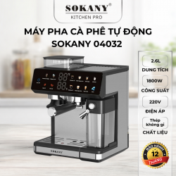Máy pha cà phê tự động Sokany Sk-04032 1800W máy pha cà phê thông minh