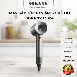 Máy sấy tóc ion âm 3 chế độ SOKANY 13824 1600W máy sấy tóc 2 chiều nóng lạnh tốc độ cao