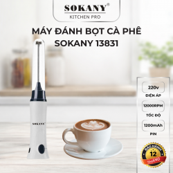 Máy đánh bọt cà phê Sokany 13831 máy đánh trứng cầm tay đa năng sạc pin thiết kế sang trọng