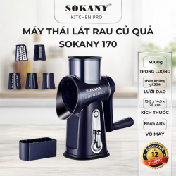Máy thái lát rau củ quả đa năng SOKANY 170 lưỡi thép 304 máy cắt rau củ quả đa năng không gỉ