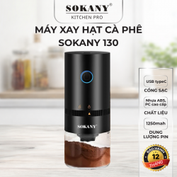 Máy xay hạt cà phê mini sạc pin tùy chỉnh độ mịn máy xay cà phê nguyên chất SOKANY 130