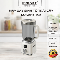 Máy xay sinh tố mini SOKANY 149 600ml máy xay sinh tố sạc pin tốc độ cao dễ vệ sinh