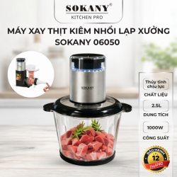 Máy xay thịt kiêm nhổi lạp xưởng Sokany SK-06050 1000W máy xay đa năng 2in1 cối thủy tinh chịu lực