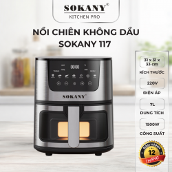 Nồi chiên không dầu cảm ứng 7l SOKANY 117 1500w nồi chiên không dầu đa chức năng 7l