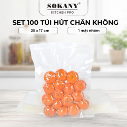 Set 100 túi hút chân không 25 x 17 cm chuyên dụng loại 1 mặt nhám