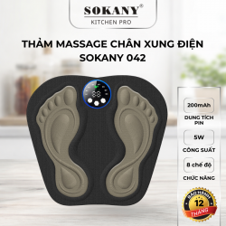 Thảm massage chân xung điện Sokany 042 màn hình led 6 chế độ máy massage bàn chân EMS cao cấp