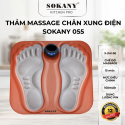 Thảm massage chân xung điện Sokany 055 công nghệ ems gập gọn 6 chế độ thư giãn bàn chân giảm mệt mỏi