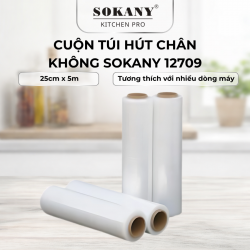 Túi hút chân không 1 mặt nhám dạng cuộn dài 25cm x 5m bọc bảo quản thực phẩm an toàn sức khỏe