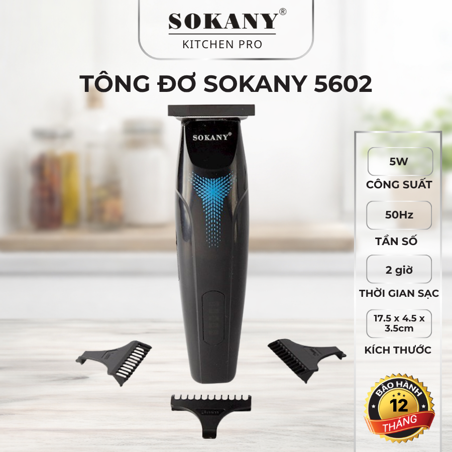Tông đơ Sokany 5602 5W full hộp tông đơ cắt tóc chuyên nghiệp chính hãng