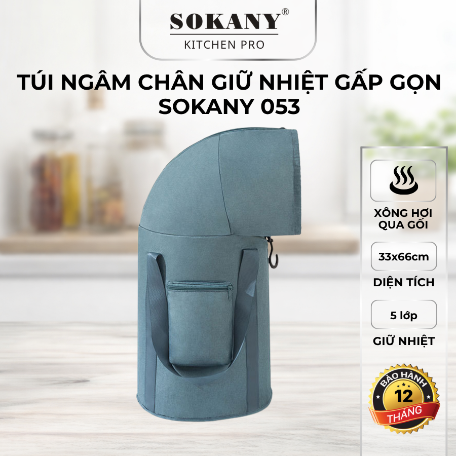 Túi ngâm chân giữ nhiệt xô vải ngâm chân 5 lớp chống thấm thư giãn có thể gấp gọn Sokany 053